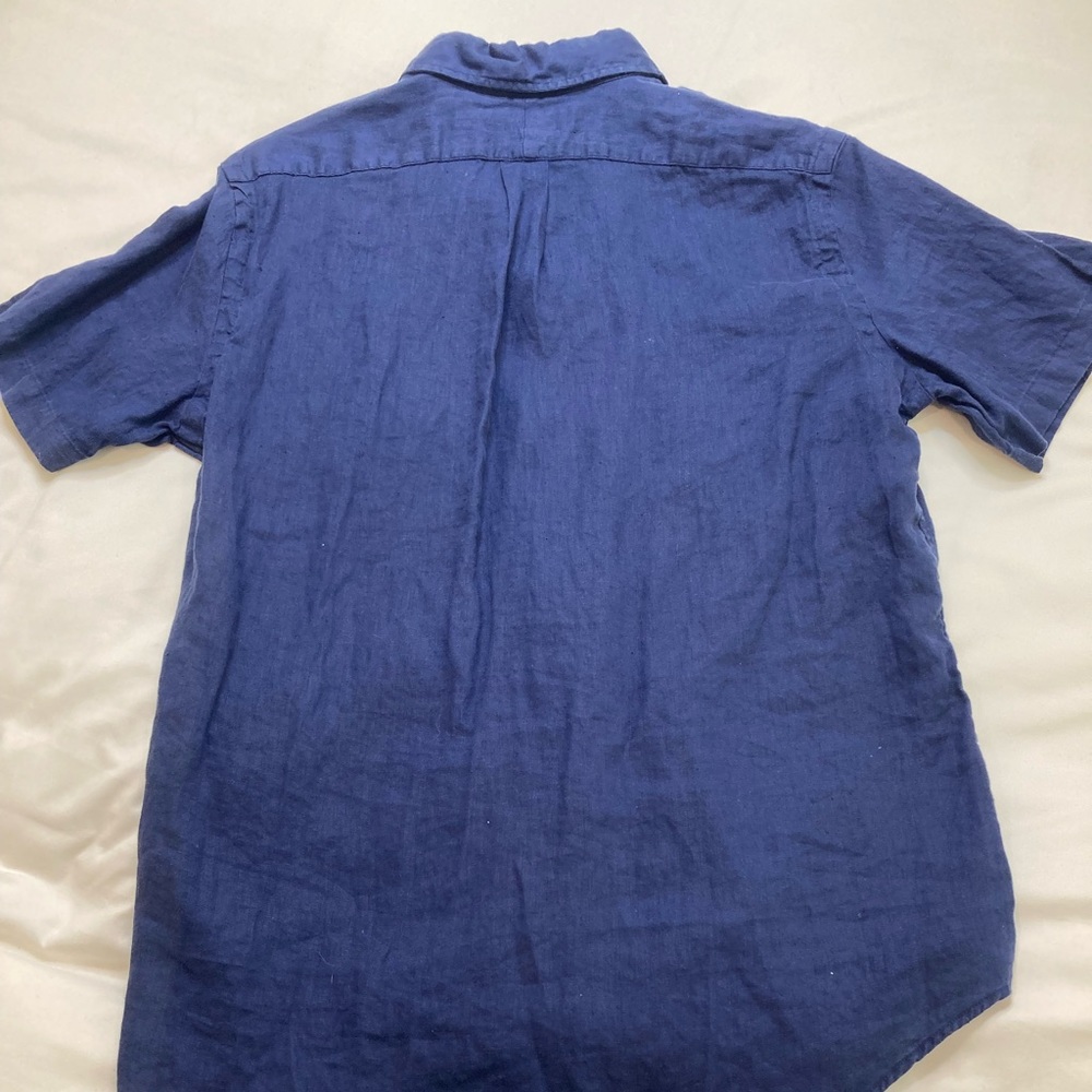 Linen polo short sleeve shirt